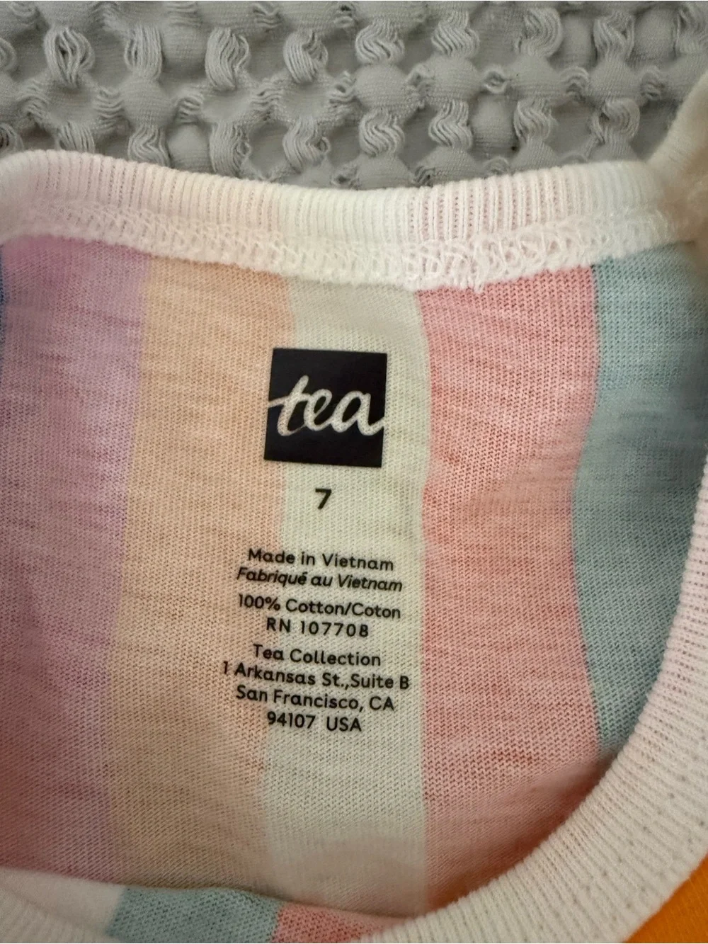 Tea Collection Pastel Rainbow Striped Dress girls size 7